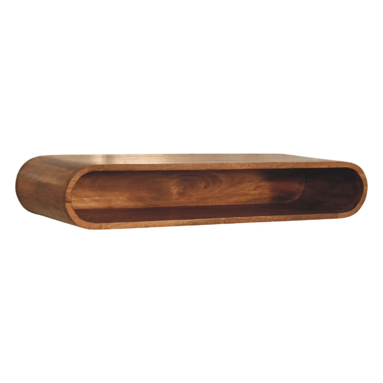 Solid Wood Arc Wall-Mounted Media Console