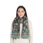 Botanica Embroidered Scarf -  Dark Olive