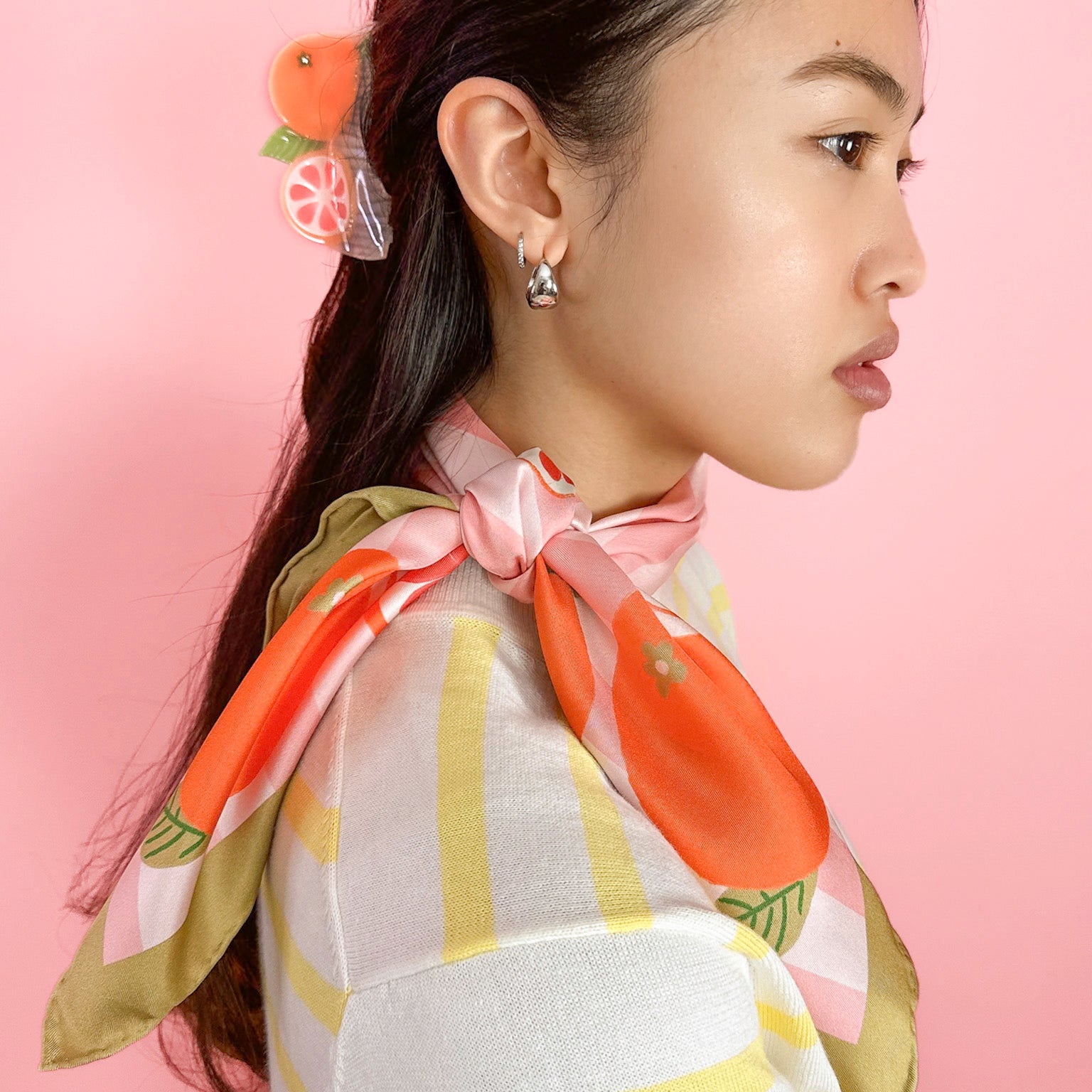 California Pomelo Cotton Silk Bandana
