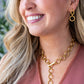Gold Sculpted Circle Drop Earrings