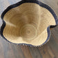 Handwoven Wave Basket - Natural w/ Black Accent