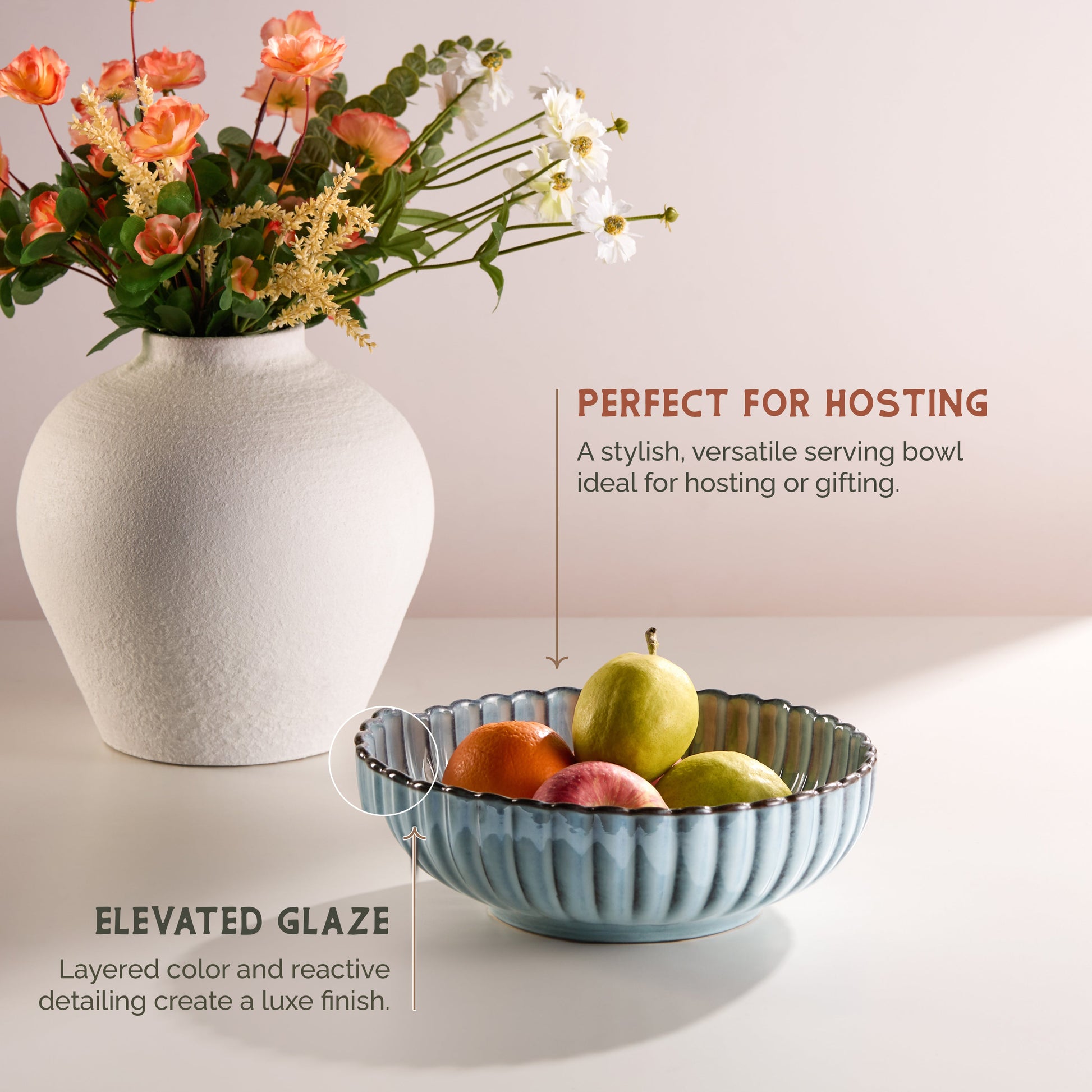 Serving Bowls, Ombre Blue, 70 oz, Set of 2, Tidal Collection