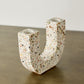 U-shaped Neutral Terrazzo Taper Candle Holder