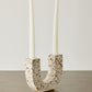 U-shaped Neutral Terrazzo Taper Candle Holder