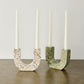 U-shaped Neutral Terrazzo Taper Candle Holder