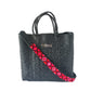 All Black Large Woven Crossbody Bag