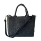 All Black Small Woven Crossbody Bag - Black Leather