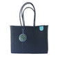 All Black Woven Super Tote