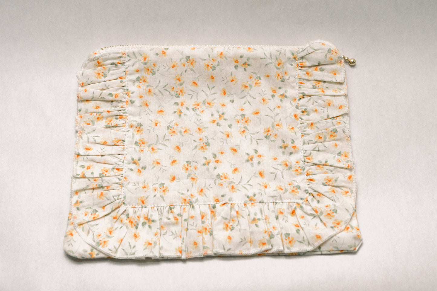 Vintage-Inspired Floral Pouch-Lemon Blossoms