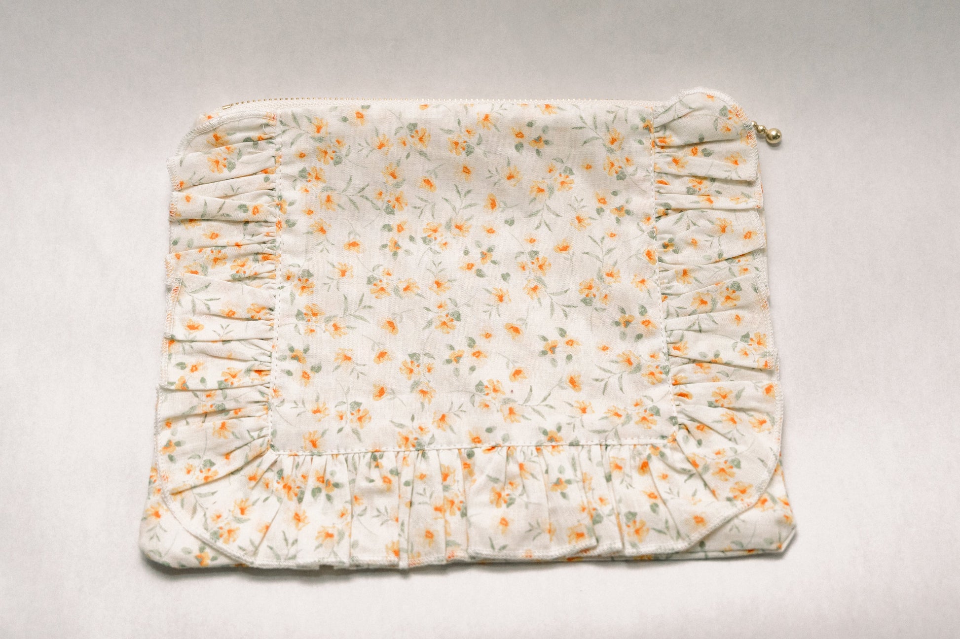Vintage-Inspired Floral Pouch-Lemon Blossoms