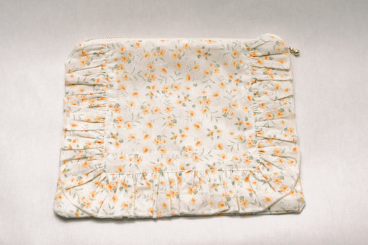 Vintage-Inspired Floral Pouch-Lemon Blossoms