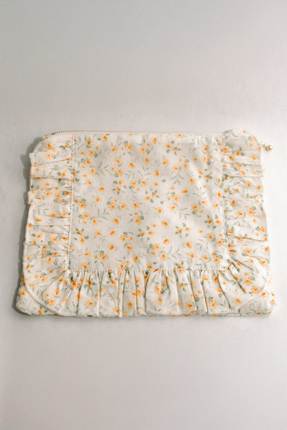 Vintage-Inspired Floral Pouch-Lemon Blossoms