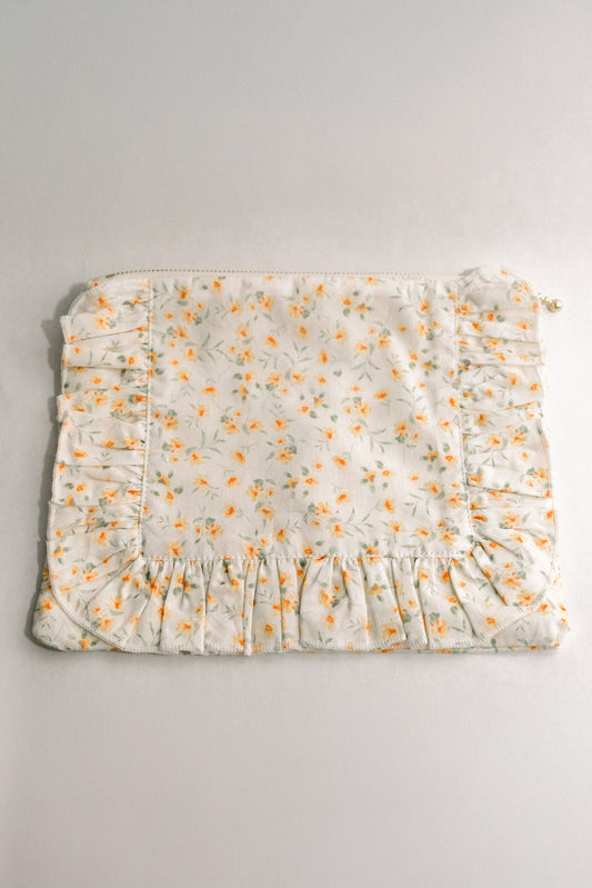 Vintage-Inspired Floral Pouch-Lemon Blossoms