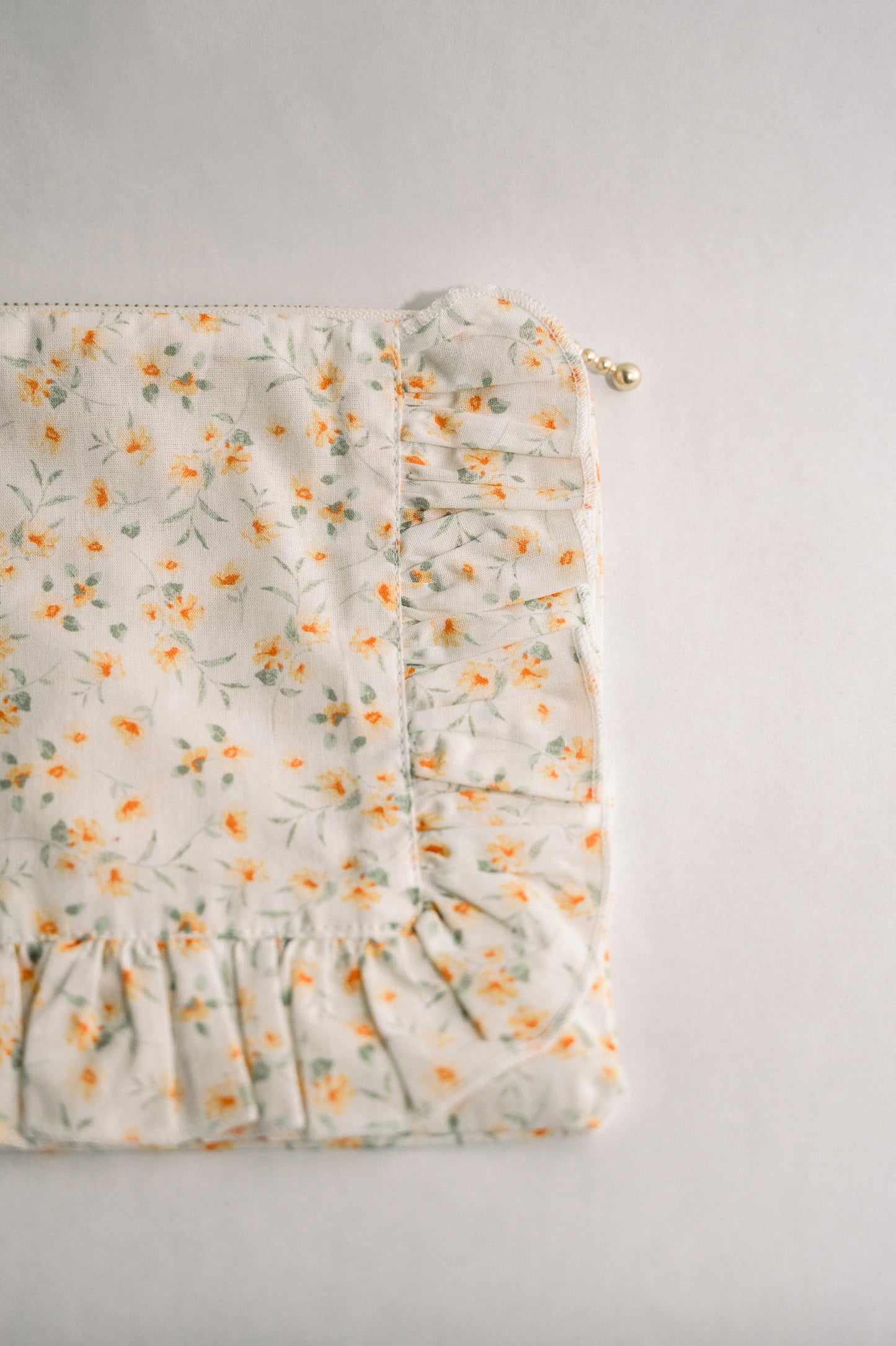 Vintage-Inspired Floral Pouch-Lemon Blossoms