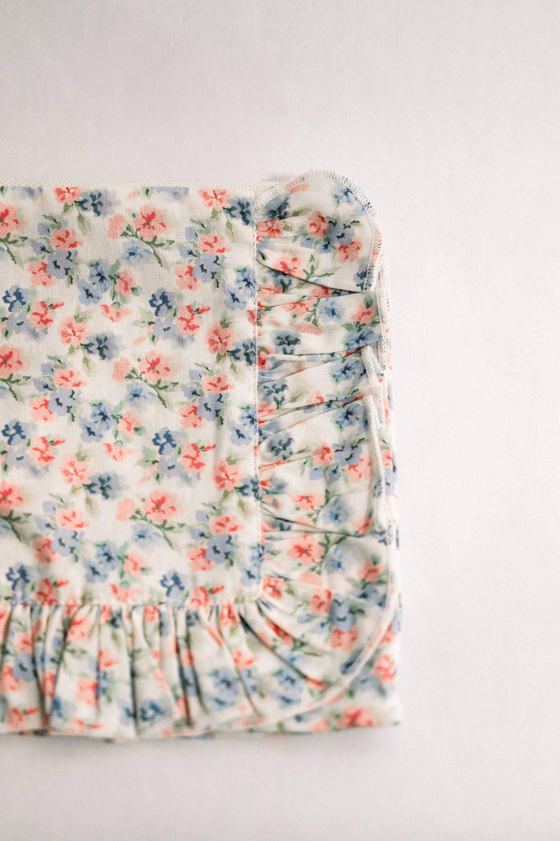 Vintage-Inspired Floral Pouch- Peony & Bluebell