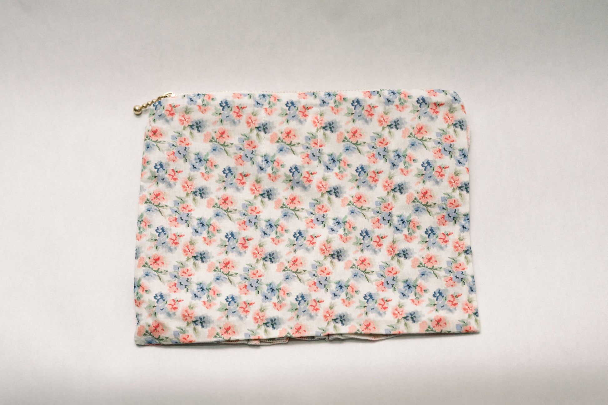Vintage-Inspired Floral Pouch- Peony & Bluebell