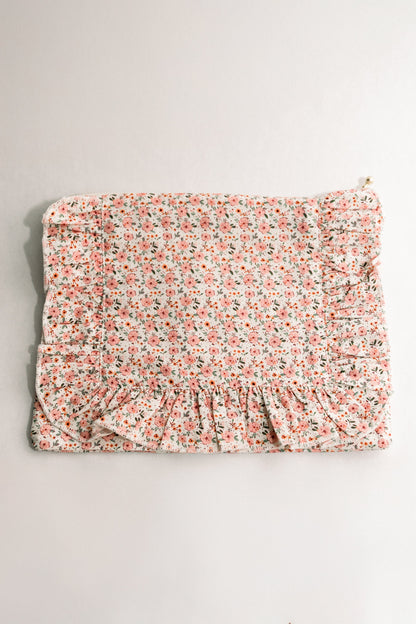 Vintage-Inspired Floral Pouch-Coquelicot