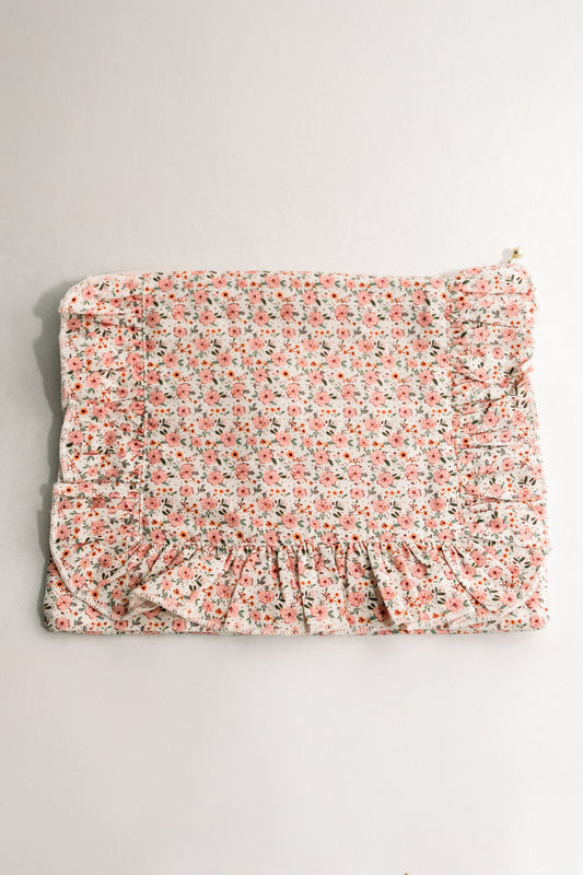 Vintage-Inspired Floral Pouch-Coquelicot