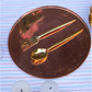 Brass hammered cutlery set (Set of 4)