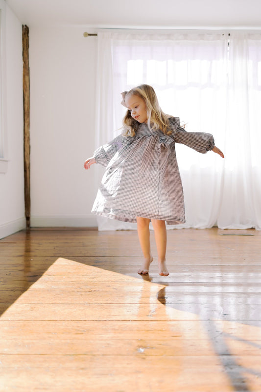 Colly Dress- Amethyst Blue Check