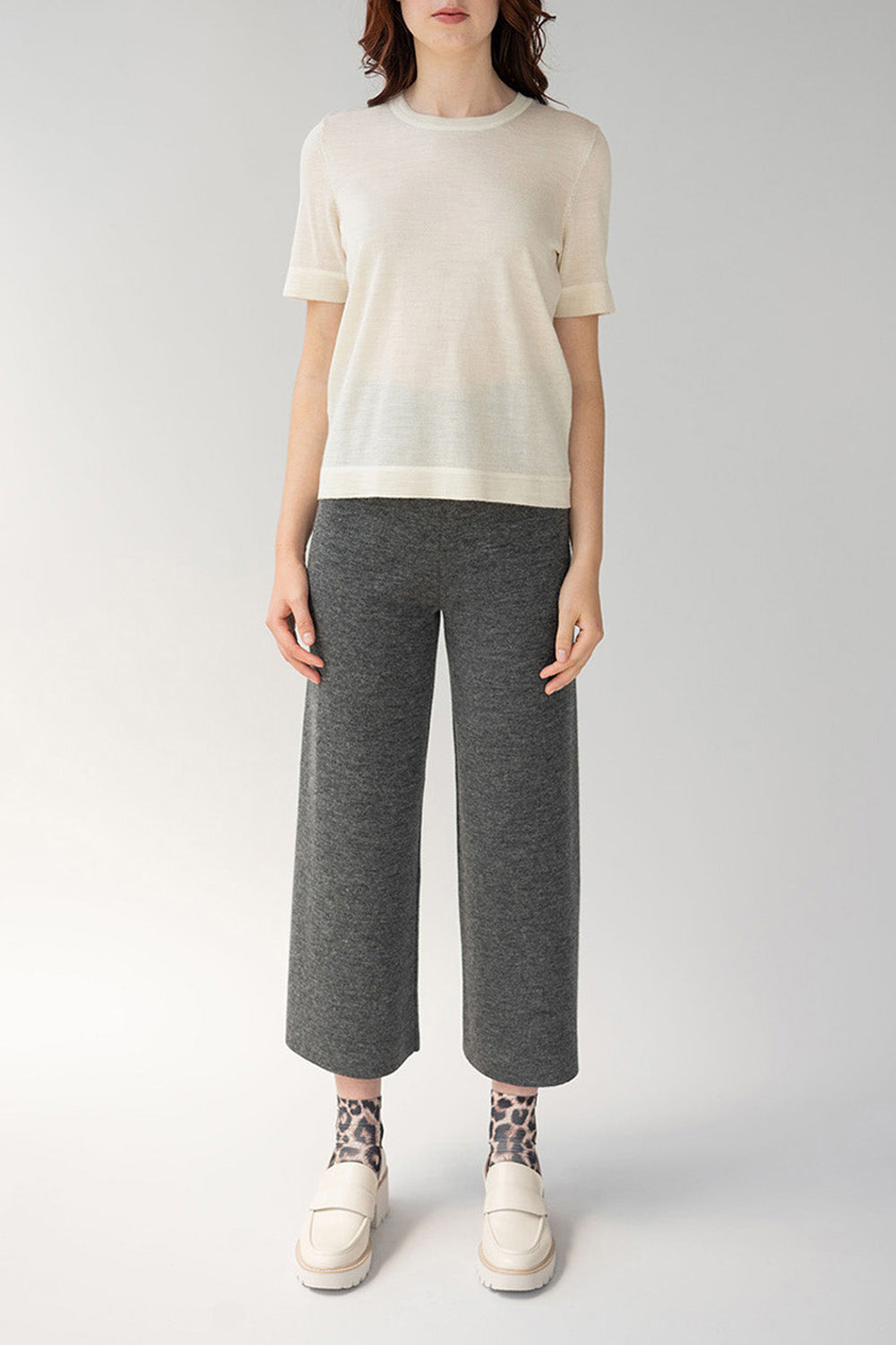 CREW NECK SWEATER TEE - IVORY