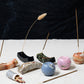 Gemstone sphere incense holder Celestine