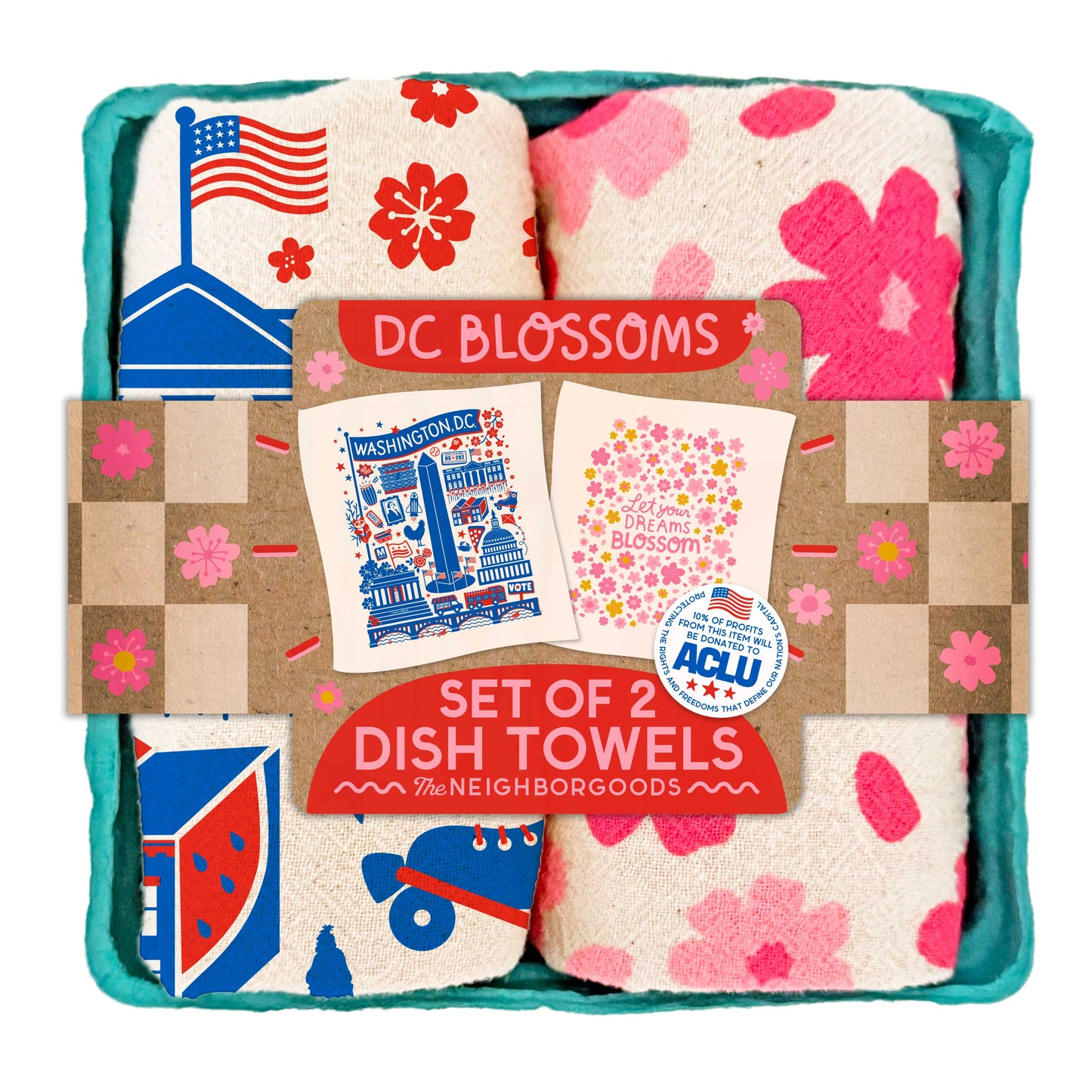 DC BLOSSOMS - Dish Towel Set of 2