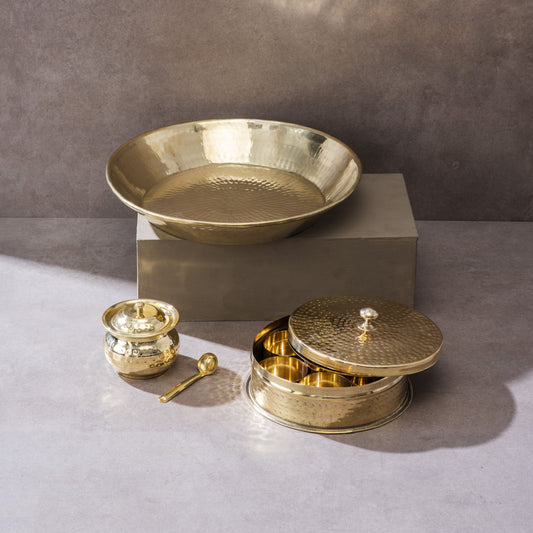 Kitchen Essentials Set (Masala box + Ghee pot + Paraat) 15 Pieces Set