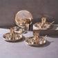 Bronze (Kansa) high hipped plate (Thaali) Set 11" - 5 pieces (1 Thaali, 2 bowls, 1 glass, 1 spoon)