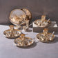 Bronze (Kansa) high hipped plate (Thaali) Set 11" - 5 pieces (1 Thaali, 2 bowls, 1 glass, 1 spoon)
