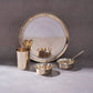 Bronze (Kansa) high hipped plate (Thaali) Set 11" - 5 pieces (1 Thaali, 2 bowls, 1 glass, 1 spoon)