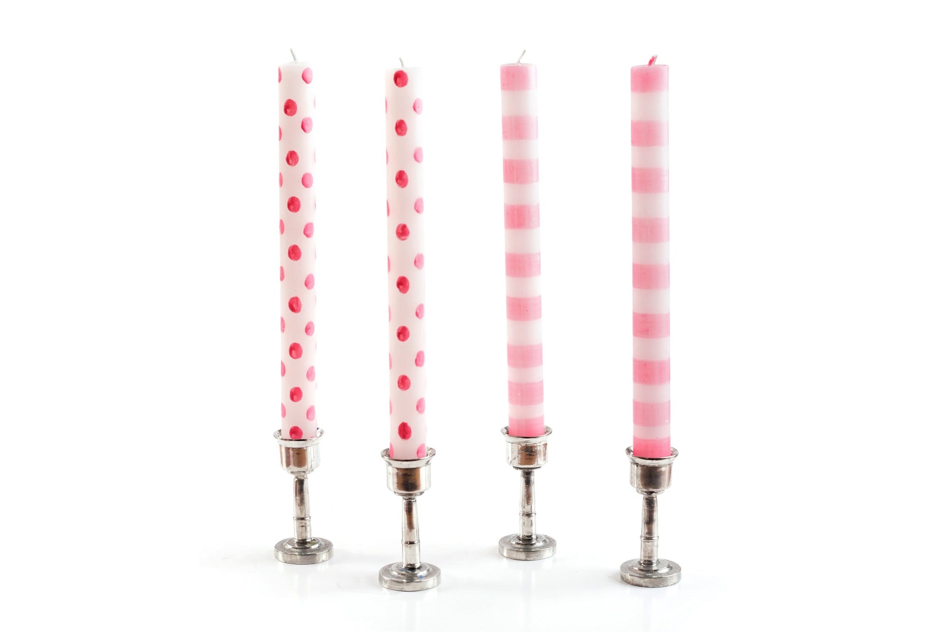 Pink Dots & Stripes Tapers - Gift Box of 4