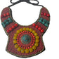 Hand-Beaded Bib Necklace in Red with Glass Beads