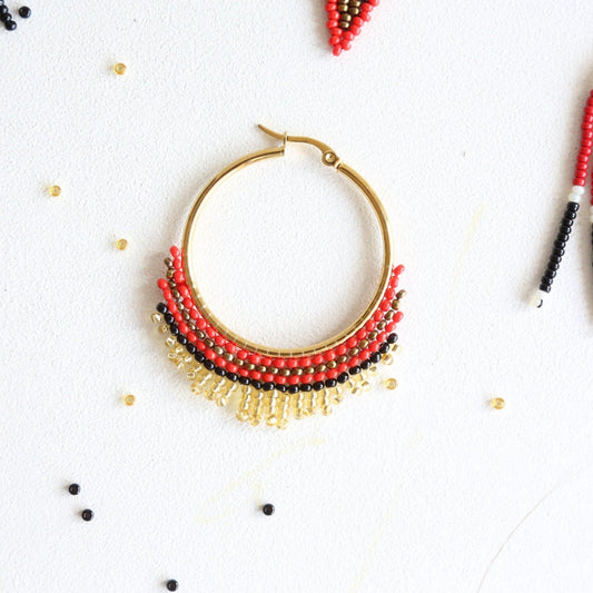 Fire Hoop Embera Earrings