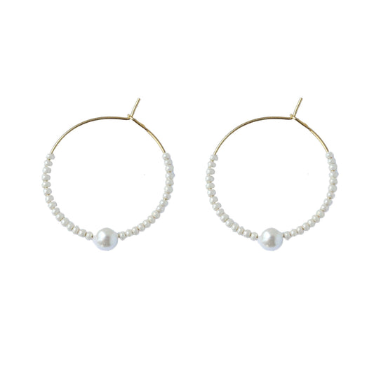 Pearl Drop Hoop