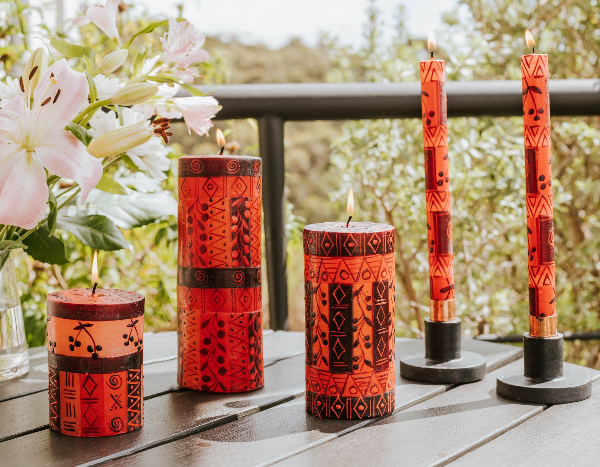 Berry Blaze Painted Candles