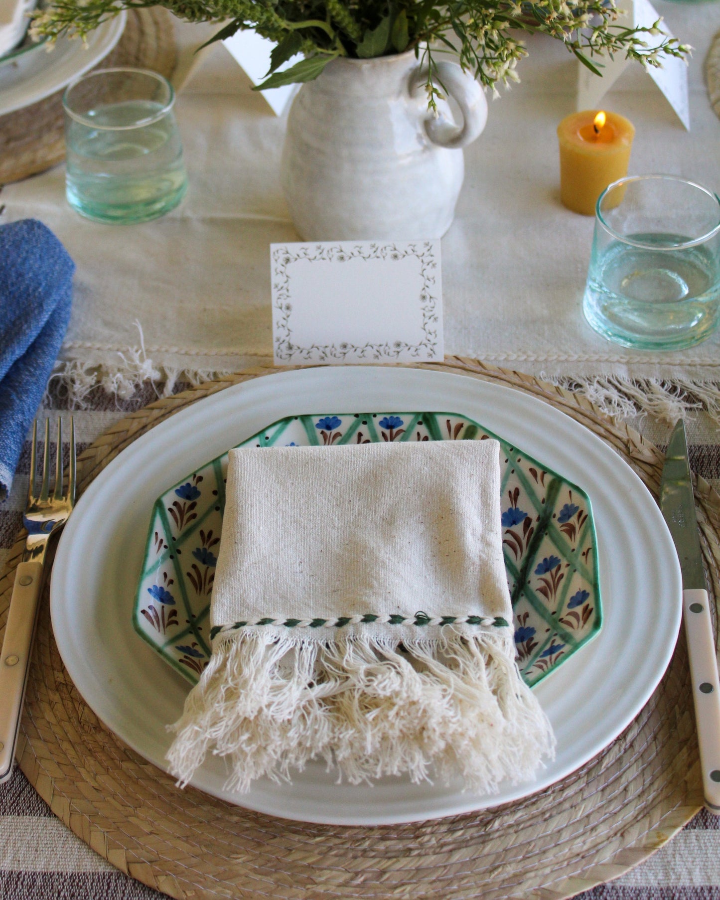 Olive Braid Detail Napkin | Set of 2