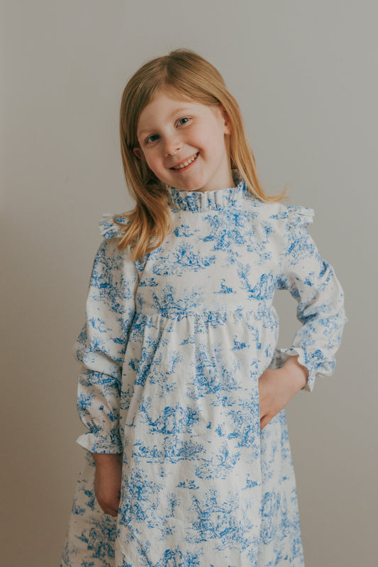 Aoki Dress-Blue Toile