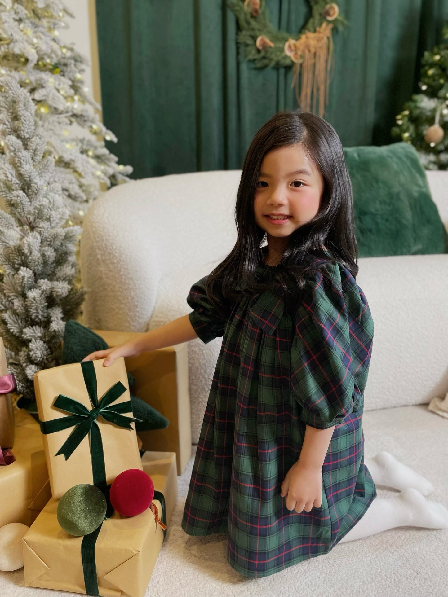 Rosemoor Dress | Heritage Green Tartan Cotton