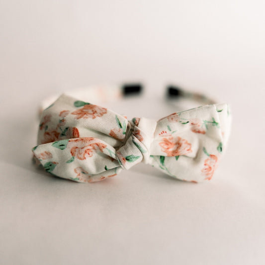 Three Little Bows Headband- Peony Charm