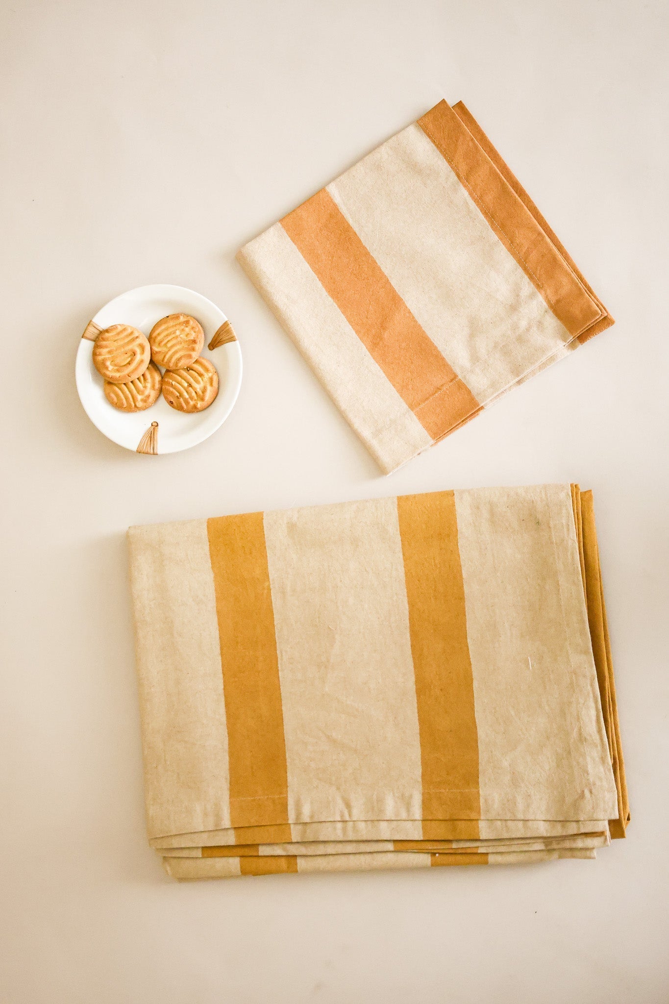 Oh! Stripes (Ochre) Block Print Napkins