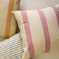 Oh! Stripes (Rose) Block Print Pillow