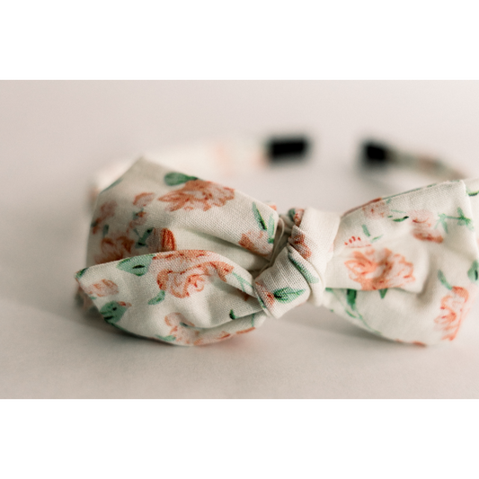Three Little Bows Headband- Peony Charm