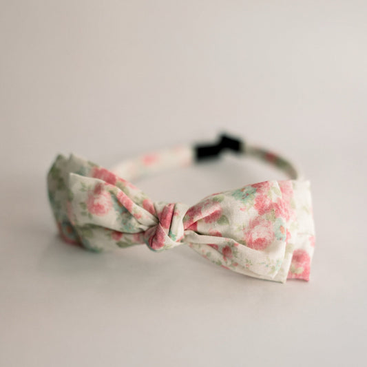 Three Little Bows Headband- Pink Blossoms