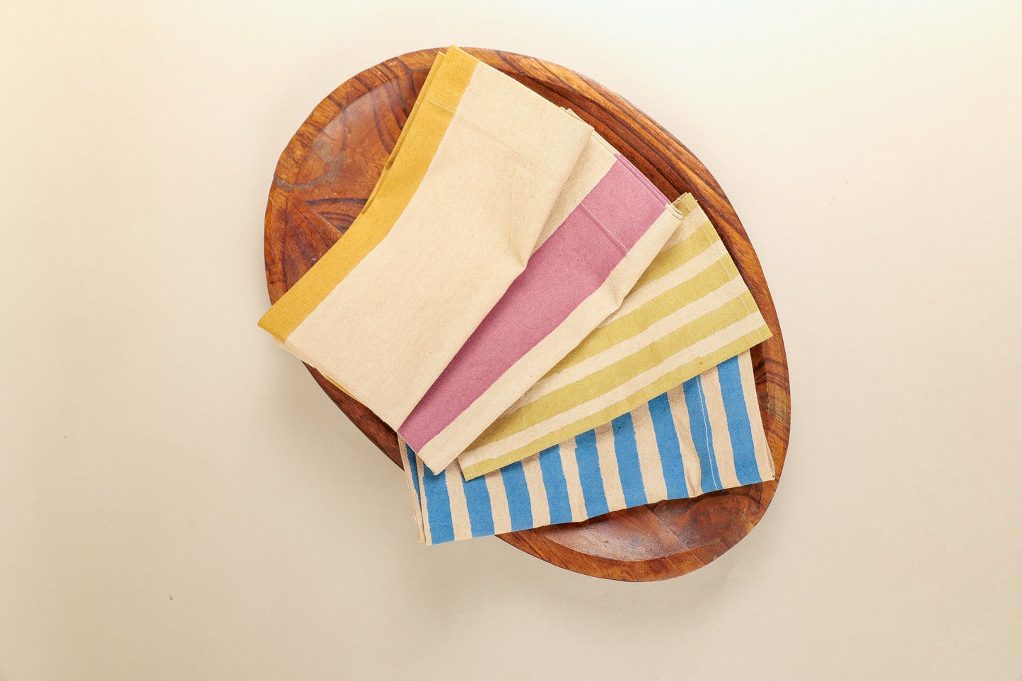 Oh ! Stripes (Ochre) Block Print Napkin