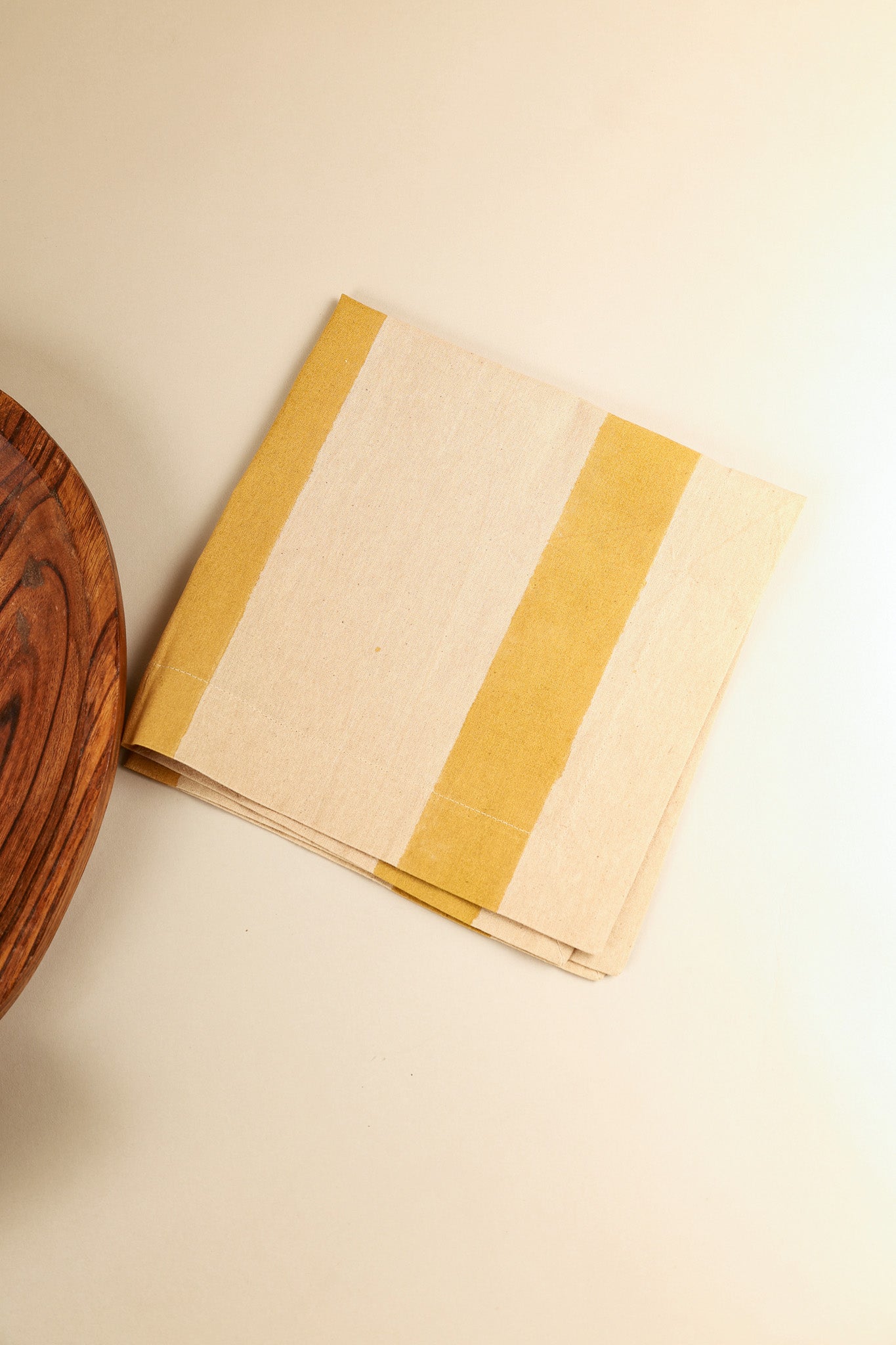 Oh ! Stripes (Ochre) Block Print Napkin