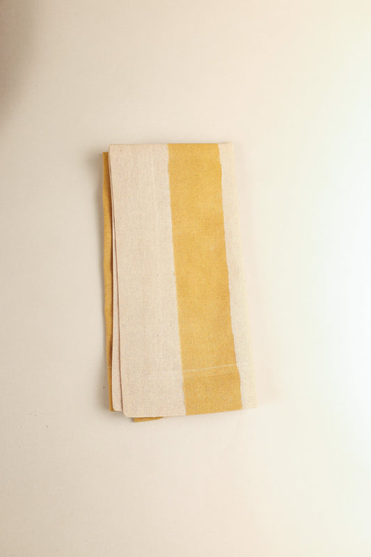 Oh ! Stripes (Ochre) Block Print Napkin