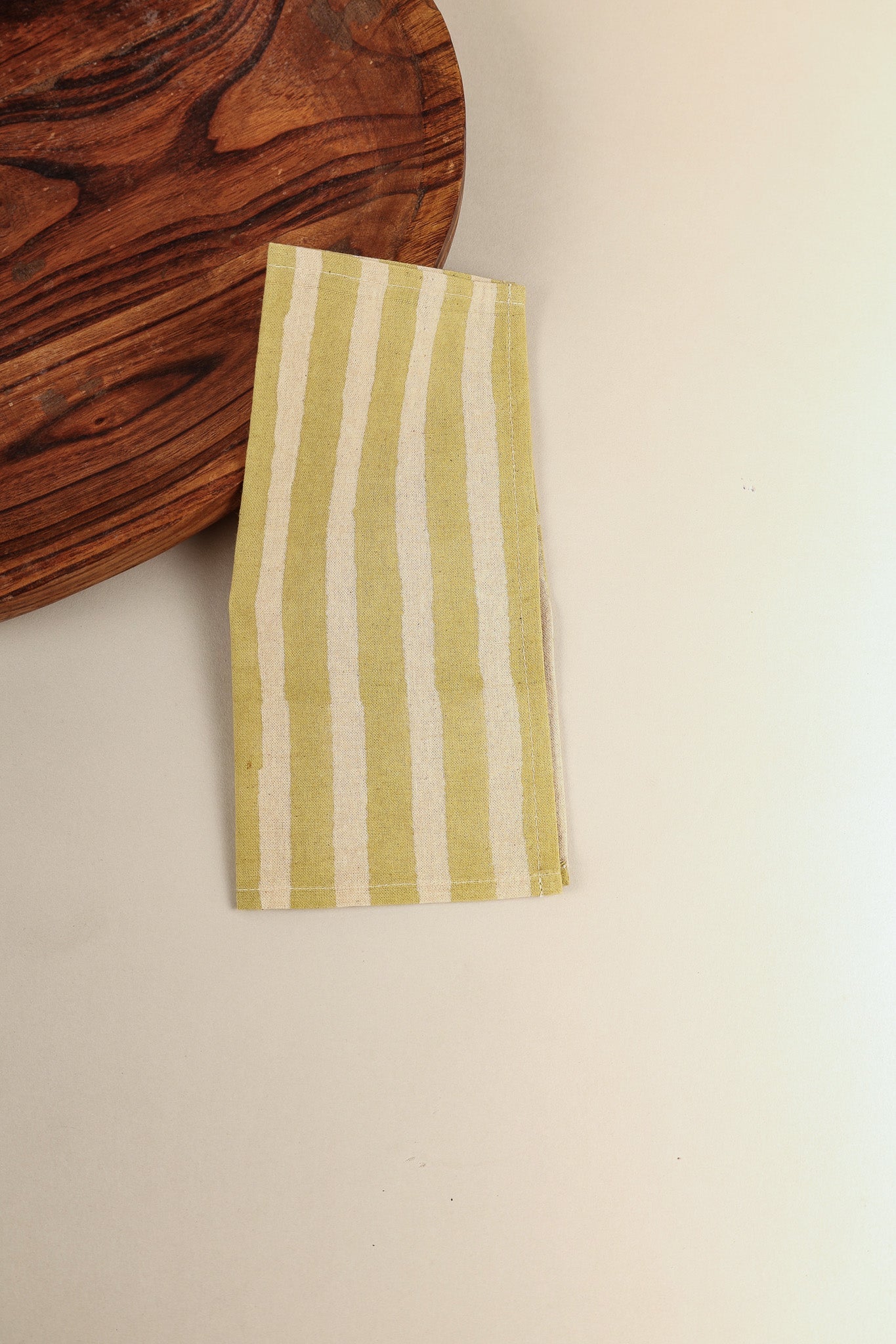 Oh ! Stripes (Lime) Block Print Napkin