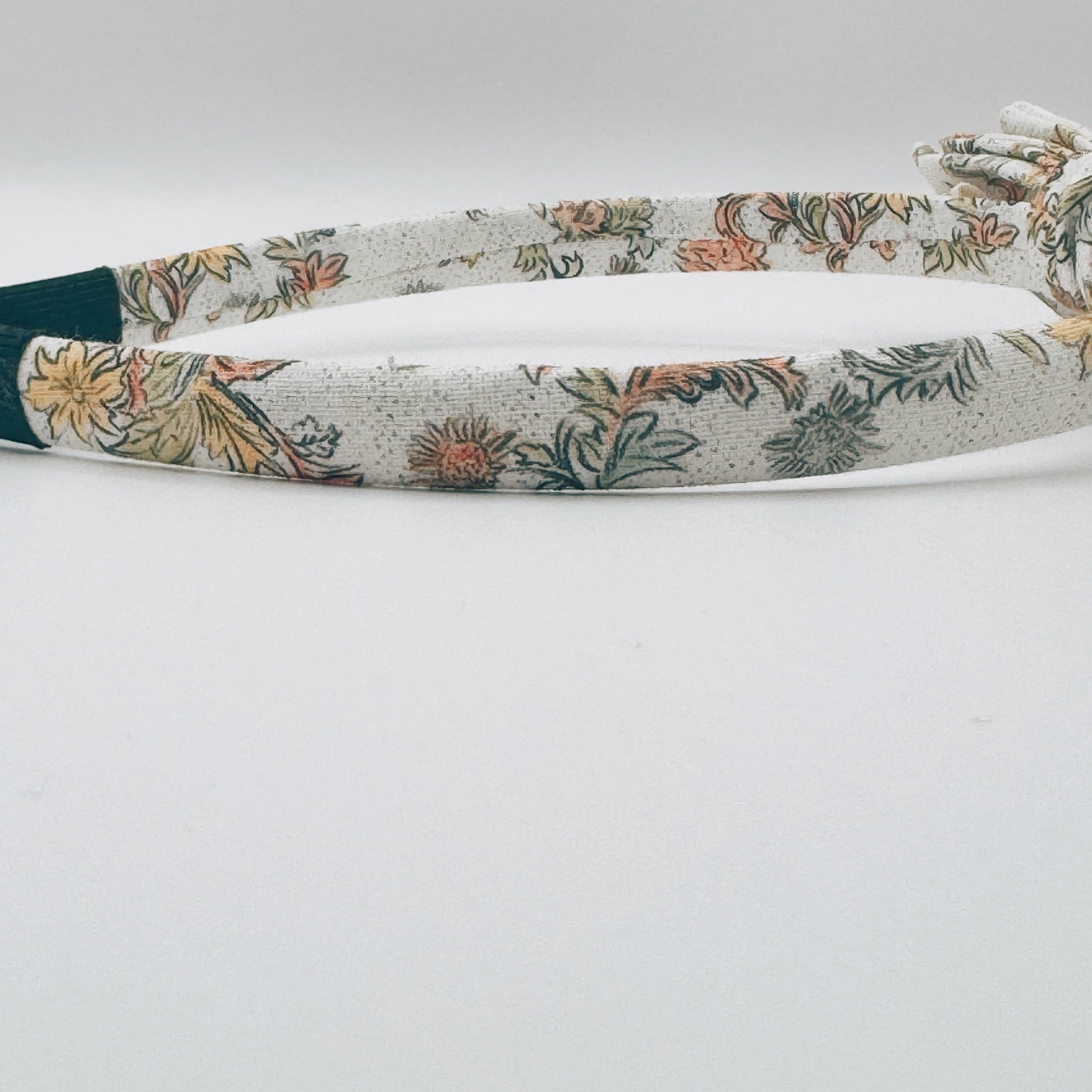 Three Little Bows Headband- Mustard Sage Bloom