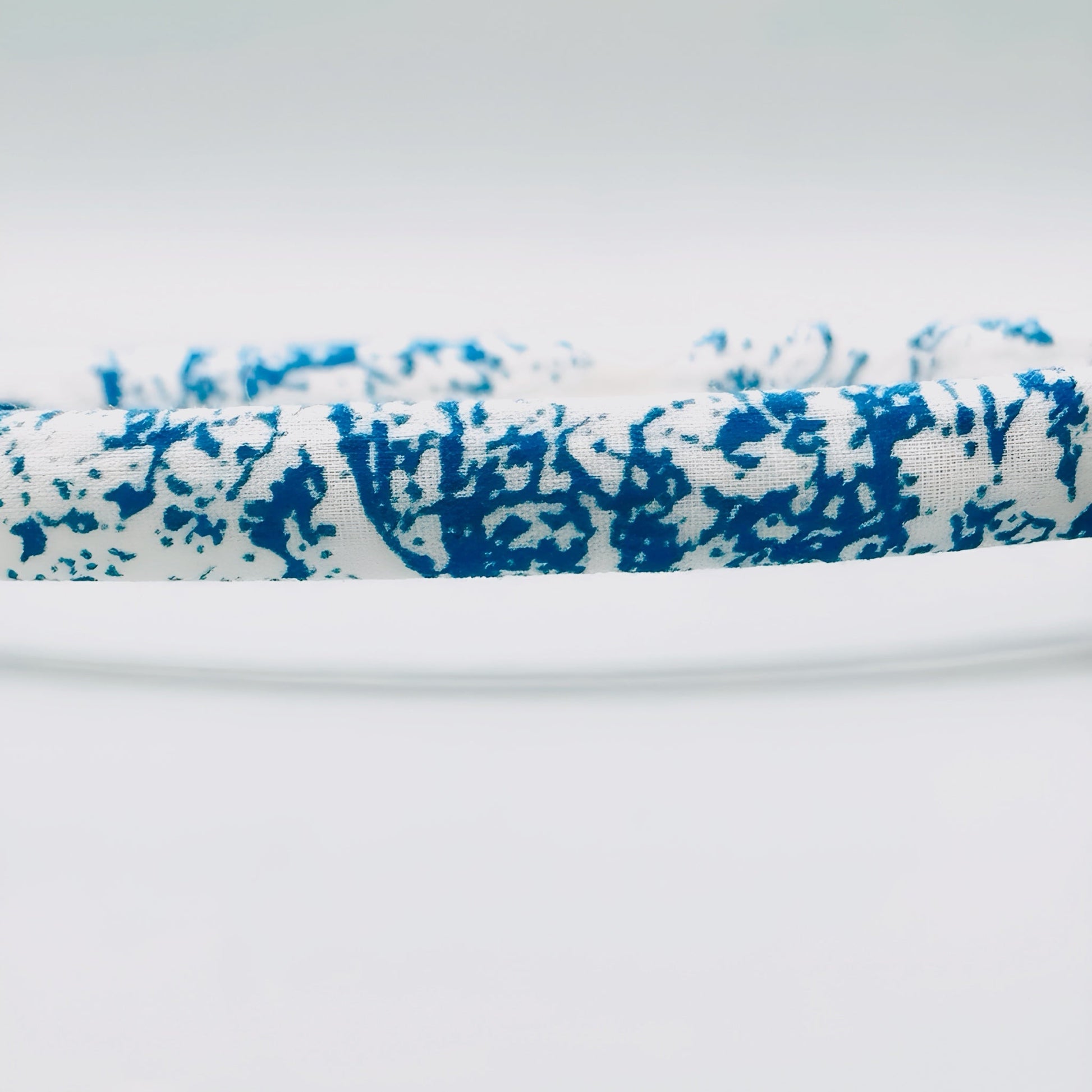 Three Little Bows Headband-Blue Toile